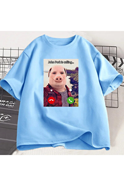 Drippy John domuz arıyor T shirt komik grafik Tee üst boy pamuk mizah domuz M...