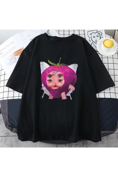Drippy Tricou Kawaii cu model căpșuni Melanie Martinez - Îmbrăcăminte scurtă ...