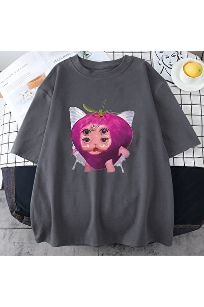 Drippy Мелани Мартинес Кавайи тениска с ягодов мотив - къса, свободна кройка ...