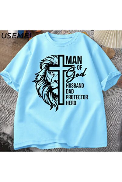 Drippy Muška majica Bog, žena, hrišćanski otac, T-shirt muž, majica za Dan oč...