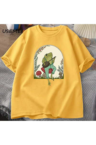 Drippy تي شيرت قطني لطيف من Cottagecore للرجال - تصميم فطر البانجو