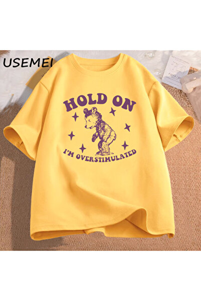 Drippy Overstimubear Medved Meme Grafika T-shirt - Muška i Ženska Pamuk Kratk...