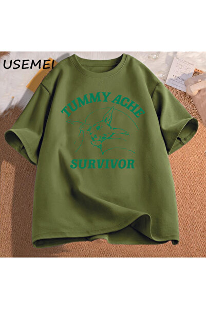 Drippy Survivor Funny Stomach Pain T-shirt - Pamuk paket majica za muškarce i...