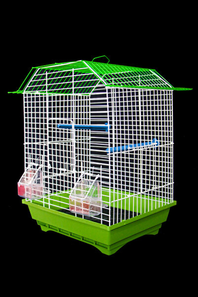 usmtekno Kuş Kafesi Muhabbet Kuşu Kafesi Papağan Kafesi 3 Kapılı Izgaralı Çekmeceli Akıllı Yemlik Kapılı Yeşi