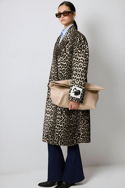 Touche Leopard Print Long Jacket Mkn3051
