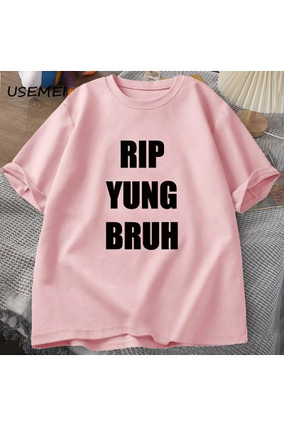 Drippy Tricou YUNG BRUH Rip - Lil Tracy Meme Peep, tricou amuzant de vară din bumbac