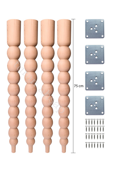 turanahşap Ahşap Masa Ayağı -uzunluk: 75 Cm / Kalınlık: 7.5 Cm