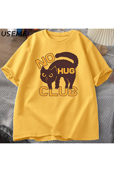 Drippy Hug Club Black mačka Holiday T-shirt - Pamuk, kratki rukav