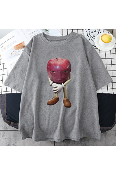 Drippy Vintage Apple tasarım grafik T Shirt erkek kadın komik Y2K T-shirt Hip...