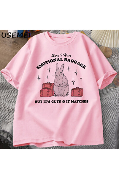 Drippy Vintage Rabbit Sa deznom Emin Ben Dugusal Luggage Funny T-shirt - Ljet...