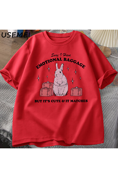 Drippy Vintage Rabbit Sa deznom Emin Ben Dugusal Luggage Funny T-shirt - Ljet...