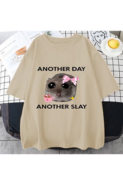 Drippy Tricou grafic Hamster Slay Kawaii - Imprimeu din bumbac pentru bărbați...
