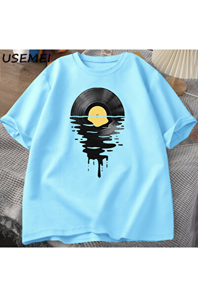Drippy Sunset Vintage Music Lover T-shirt - Vinil, Cool, za DJ učitelja muzike