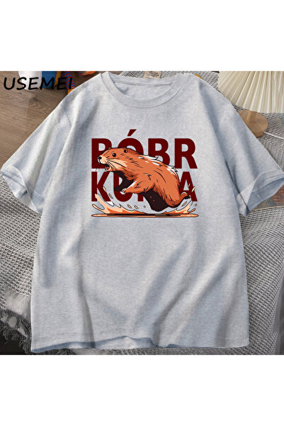 Drippy Gladiator Bóbr Kurwa T-shirt - za muškarce i žene, grafika Pobjede Rim...