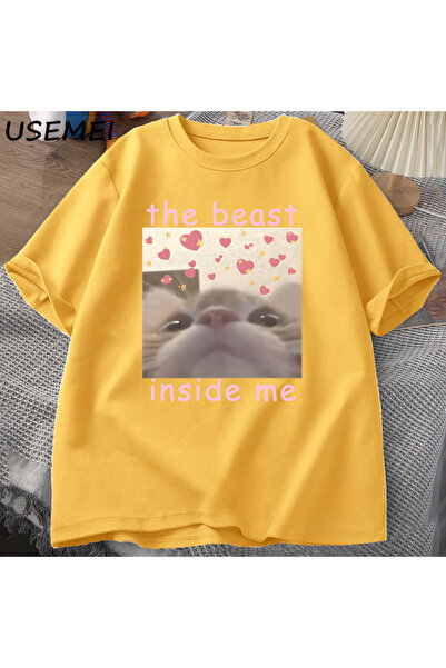 Drippy Zver u meni - Danka Cat Meme majica, nezbrkani dizajn smešnih mačaka z...