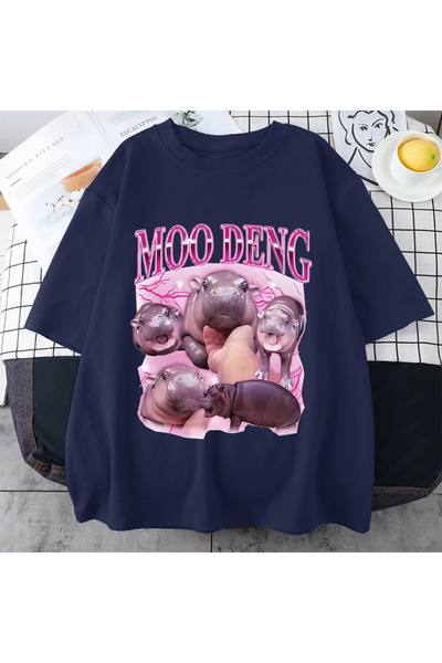 Drippy U Tajlandu - Moo Deng Skakajuća Svinja Beba Smešni Meme T-shirt Kawaii...