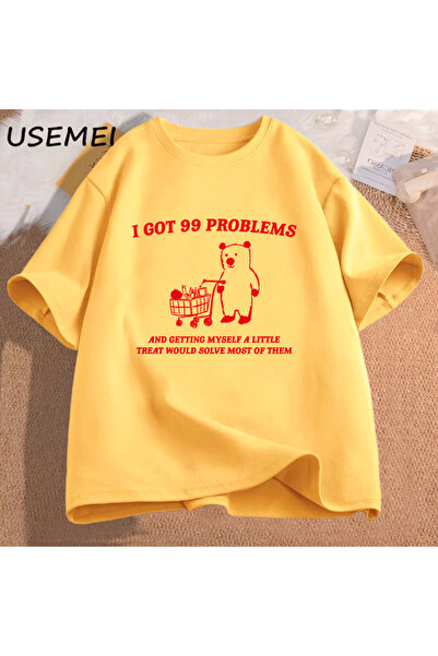 Drippy Unisex Pamuk kratki rukav T-shirt - Imam 99 problema, udobno kroj