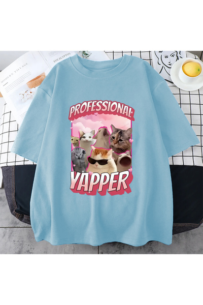 Drippy Muška i ženska profesionalna majica sa smiješnim motivom mačke sa brad...