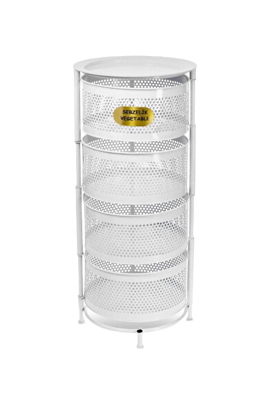 Bayev Ciro 4 Katlı Yana Açılır Beyaz Patates Soğan Sepeti Sebze Meyve Sepeti ...