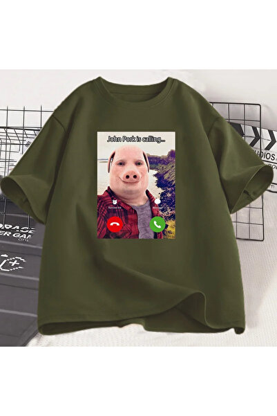 Drippy Джон търси тениска с прасе Забавна графична тениска с дълъг ръкав от п...