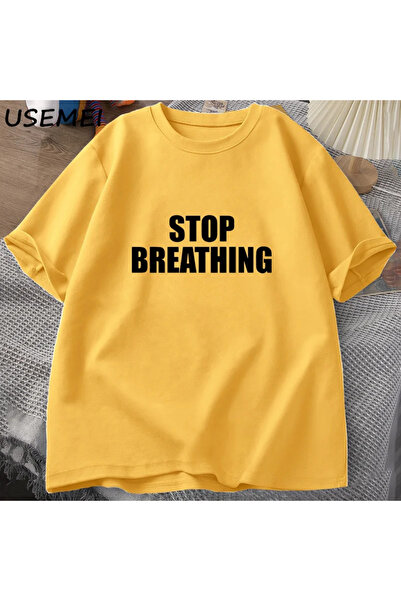 Drippy Playboi Carti Rap Muzika T-shirt - Stop Breathing, Pamuk , Hip Hop Maj...