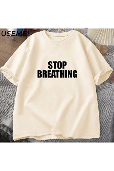 Drippy Playboi Carti Rap Muzika T-shirt - Stop Breathing, Pamuk , Hip Hop Maj...