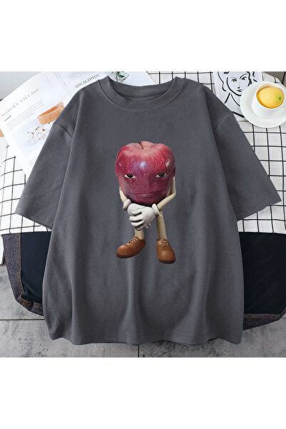 Drippy Vintage Apple tasarım grafik T Shirt erkek kadın komik Y2K T-shirt Hip...