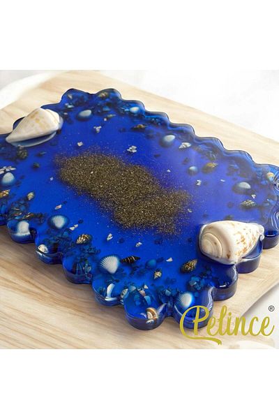 Home Epoxy Resin Jewelry Tray - Seashell - Width: 14 cm Length: 19 cm
