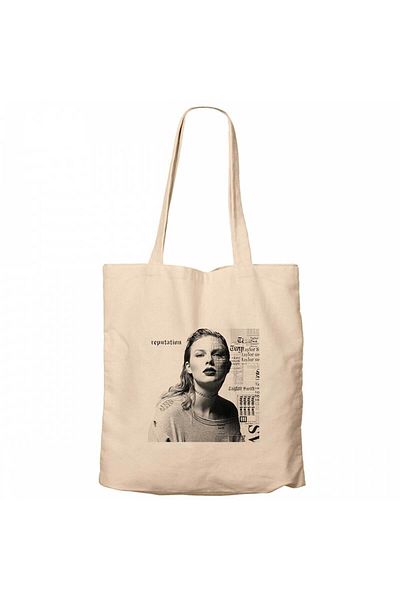 Z zepplin Taylor Swift Portrait Cream Zippered Cloth Bag Gabardine