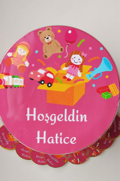 afyoresel 50 Adet İsimli Sütlü Kokolin Bebek Çikolatası