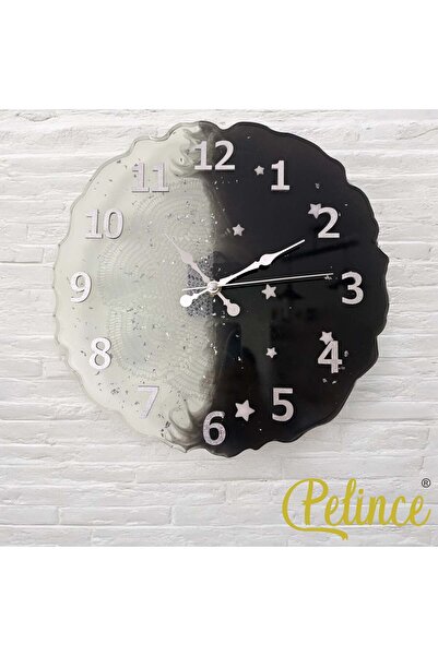 Home ساعة حائط راتنجات الايبوكسي - نصف دانتيل - ليل ونهار - القطر: 33 سم