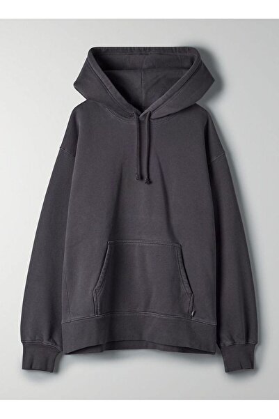 JustBS Hanorac CASUAL IMPRIMAT PENTRU FEMEI CU BUZUUNAR ANTRACIT CANGURO