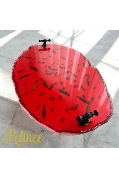 Home 33 cm Tall Epoxy Resin Flower Tray - Fire Spur