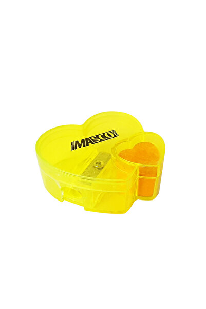 MASCO 12 قطعة من مبراة أقلام على شكل قلب مع ممحاة مرفقة