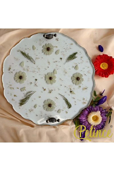 Home Epoxy Resin Flower Tray - Daisy - Diameter: 30 cm