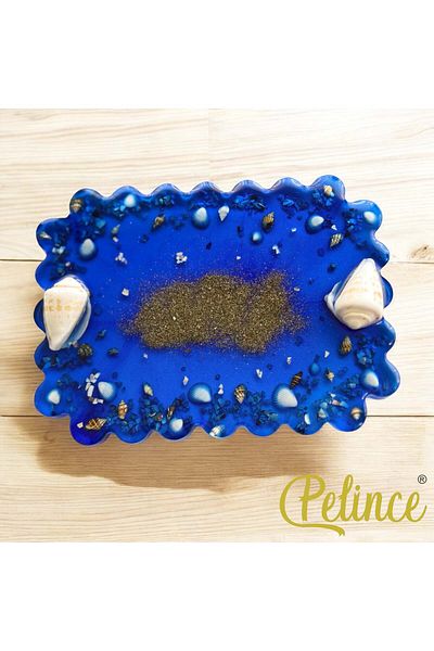 Home Epoxy Resin Jewelry Tray - Seashell - Width: 14 cm Length: 19 cm