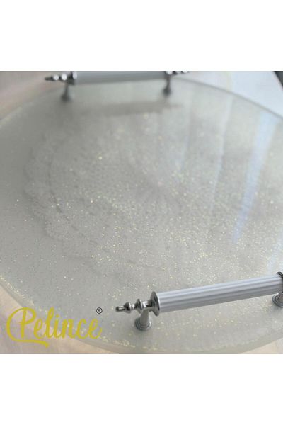 Home Epoxy Resin Lace Tray - Lace Pearl White - Diameter: 30 cm