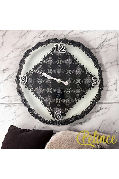 Home ساعة حائط من راتنجات الايبوكسي - حجر أسود مربع مزين باللون الأسود - القط...