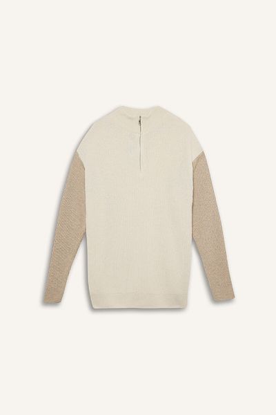 DeFacto Relax Fit Color-Blocking Stand Collar Half Zip Knitwear Sweater Y0623Az24Au