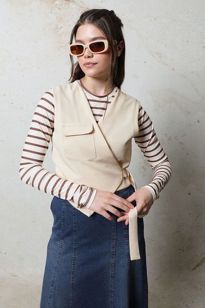 ZÜLAYS Asymmetric Stone Vest