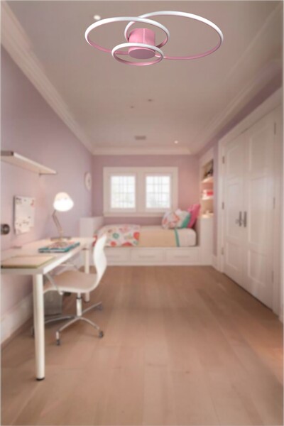LEGACY Sole Modern Tasarım Pembe Renk Salon - Çocuk Odası - Hol Beyaz Led 3 Lü Avize