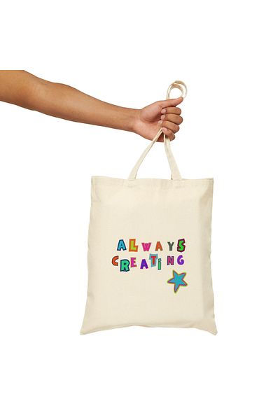 IVART Always Creating-Always Creative Printed Organic Gusseted Raw υφασμάτινη τσάντα