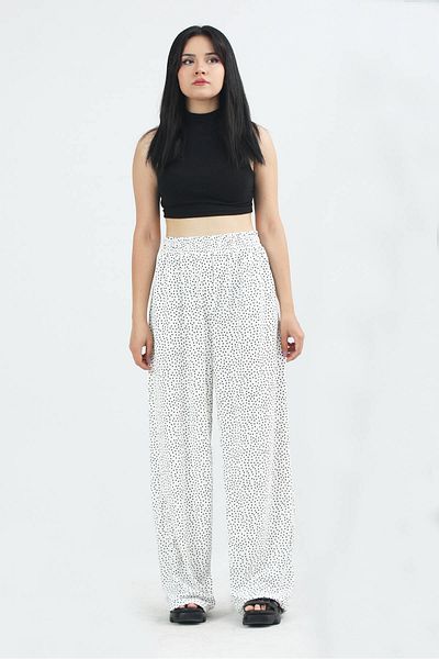 ZÜLAYS Polka Dot Patterned Fabric Pants