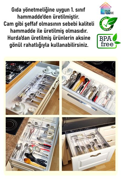 color house Σετ 6 Modular Organizer - 2 μεγέθη για κουτάλες και 4 μεγέθη για κουτάλια