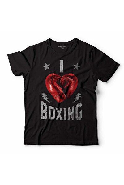 Kendim Seçtim تي شيرت أنا أحب الملاكمة بوكس رينغ محمد علي للأطفال