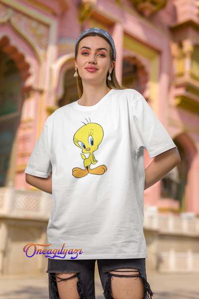 oneagılyazı Tweety Štampano Oversize kroj T-shirt