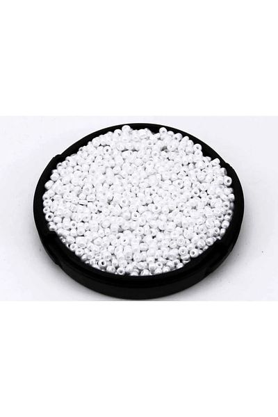 Safir Tuhafiye 10 Grams - 3 mm White Plastic Sand Beads, Jewelry Making Beads