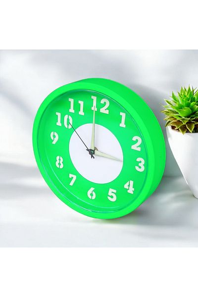 Bahat Phosphorescent Fluorescent Green Mini Wall Clock Diameter 22 cm