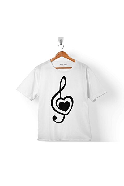 Kendim Seçtim Αριστερό μπλουζάκι με διακόπτη μουσικής Heart Heart I Love Musi...