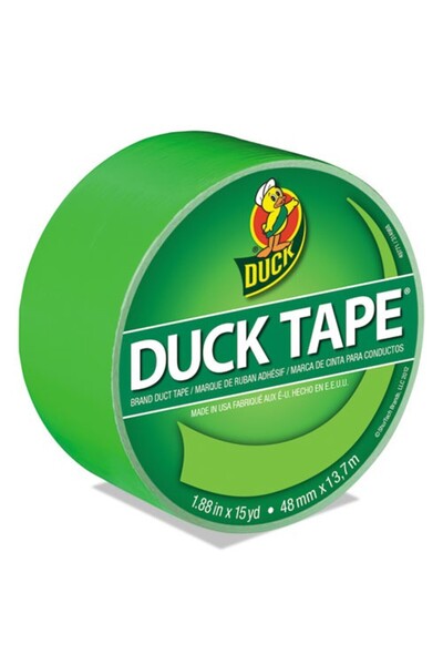 DUCK شريط لاصق باللون الأخضر النيون 1.88 بوصة × 15 ياردة